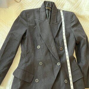 Charcoal gray / black Donna Karan wool blazer size FR 38